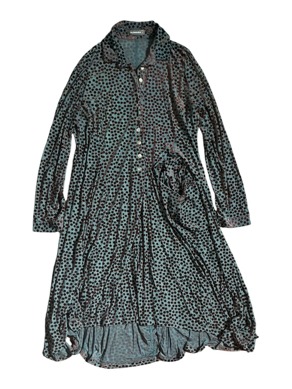Alembika Velvet Polka Dot Lagenlook  Dress